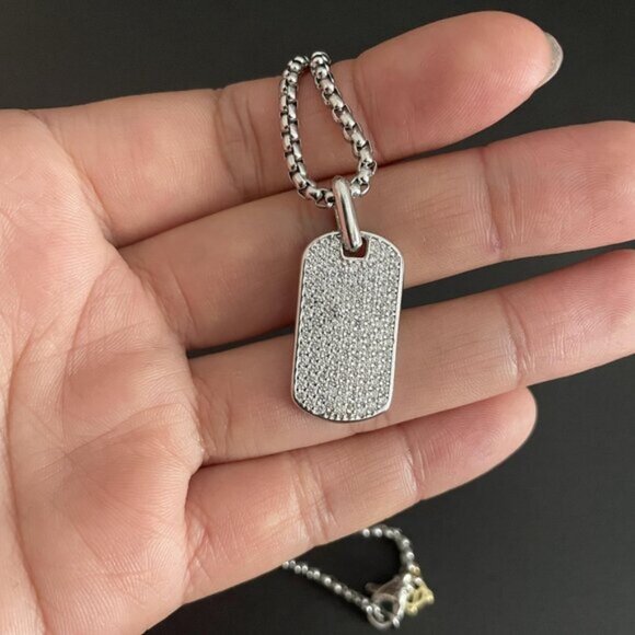 David YurmanNecklace in Sterling Silver Pavé Tag：Size 27...